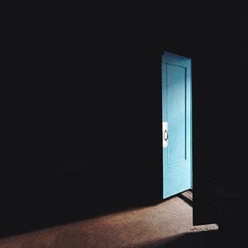 door in dark room